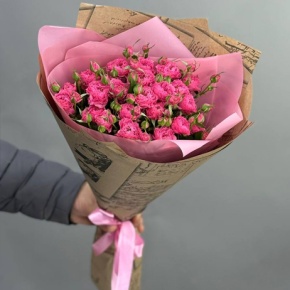 Букет из 5 розовых кустовых роз (50 см) в Пушкино