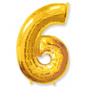Шар гелиевый цифра 6 (40х102 см) в Пушкино