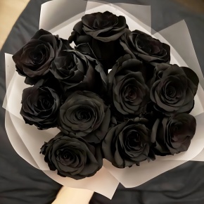 Букет "Черная королева" из 11 черных роз Эквадор (60 см) в Пушкино