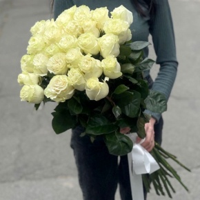 Монобукет из 25 роз Эквадор Мондиаль (80 см) в Пушкино