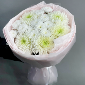 Букет из микса белых хризантем Магнум  в Пушкино