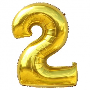 Шар гелиевый цифра 2 (40х102 см) в Пушкино