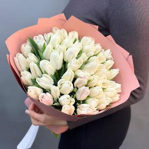 Букет из 49 белых тюльпанов в Пушкино