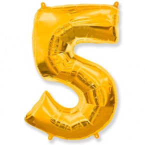 Шар гелиевый цифра 5 (40х102 см) в Пушкино