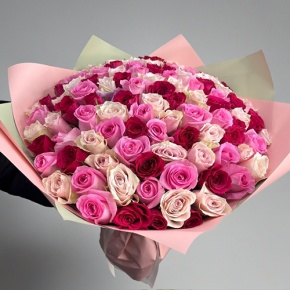 Букет "Ода любви" из 101 розы микс (40 см) в Пушкино