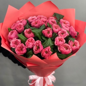 Букет из 25 махровых пионовидных роз Риджентс парк  (70 см) в Пушкино