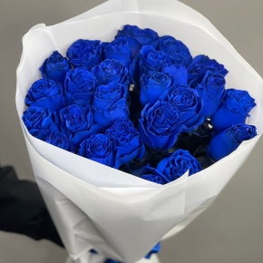 25 синих роз Эквадор (60 см) в Пушкино