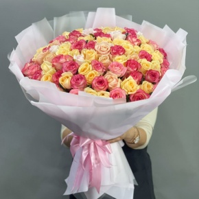 Букет из 101 розы  микс (70 см) в Пушкино