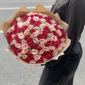 Букет "Амурный" из 101 розы (40 см) в Пушкино