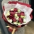 Микс из бордовых пионов Ред Шарм и белой эустомы в Пушкино
