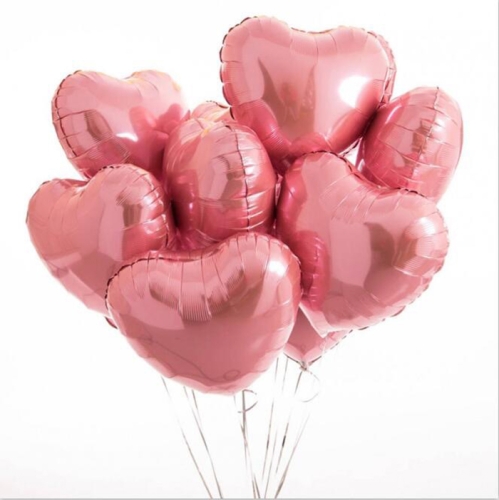 Сердце розовое фольгированный шар с гелием (45 см) в Пушкино